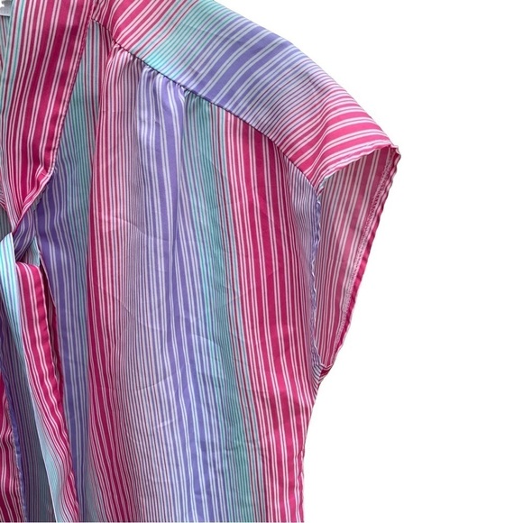 Vintage JCPenney Striped Shirt Blouse 80s Parachute - Picture 3 of 6
